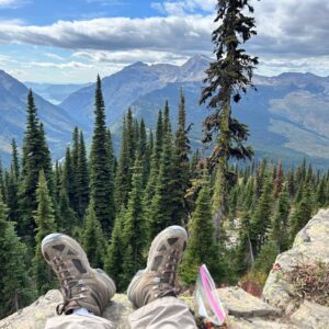 Mark taking a break in Glacier Park