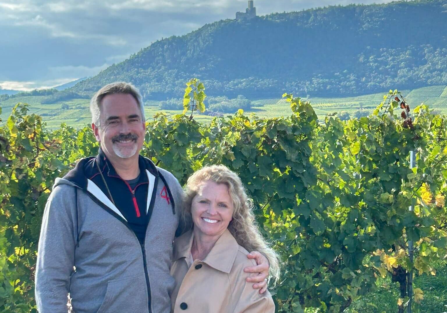 Mark and Jennifer at Vineyard in Germany